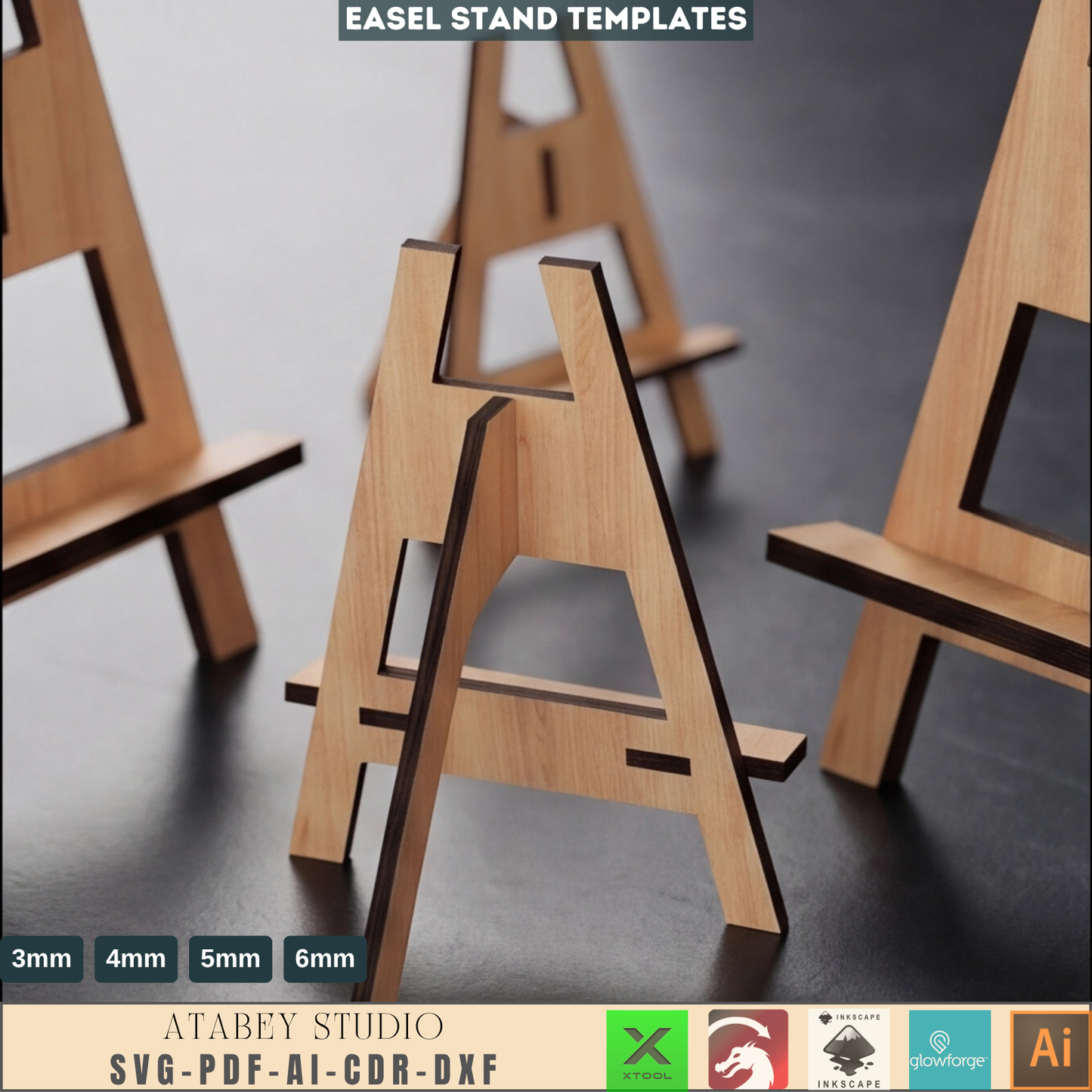 Wooden Easel Stand Art Display Stands Table Sign Laser Cut Picture Holder