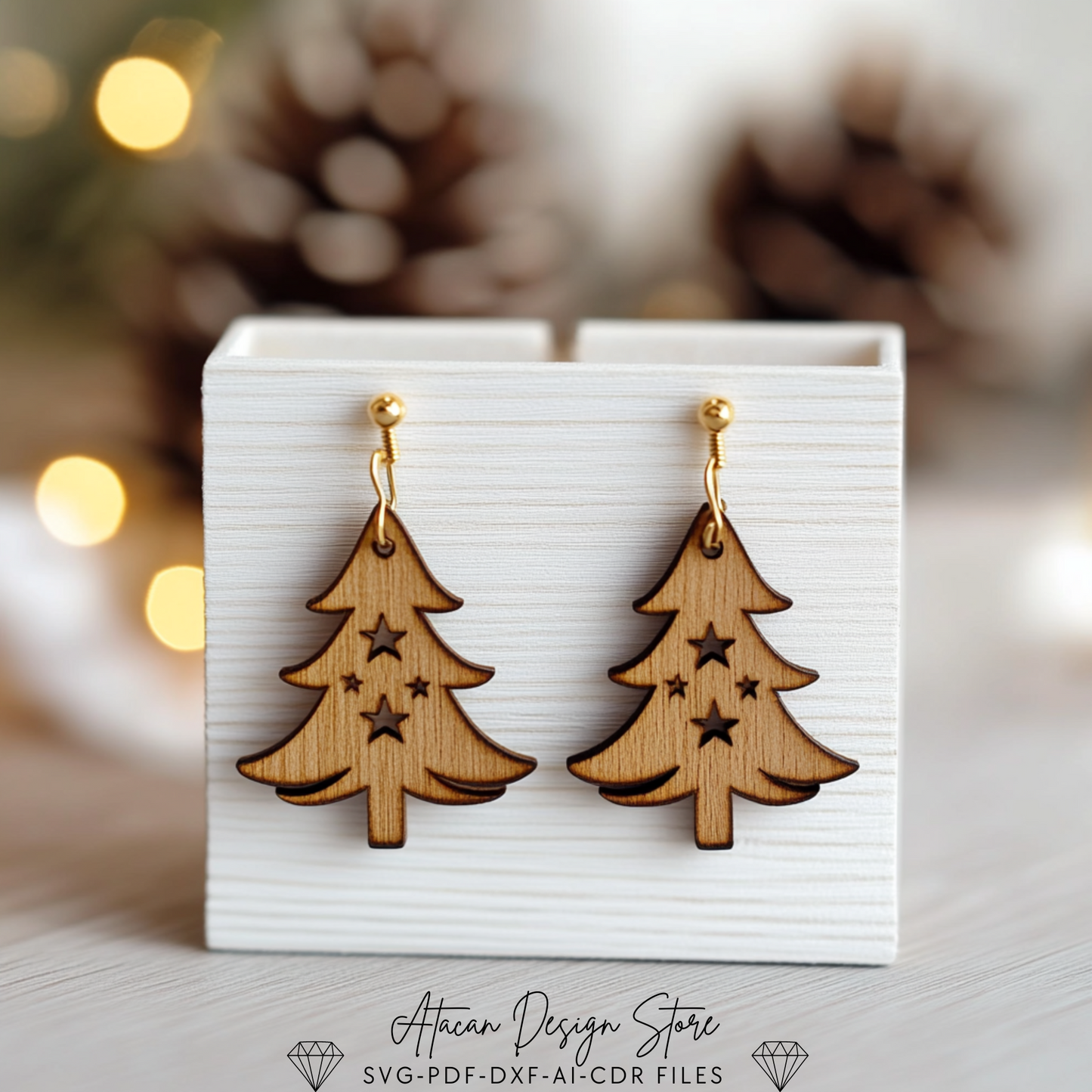 Christmas Earring Design Bundle | Laser Cut Templates for Snowflakes, Gifts & Santa Earrings 711