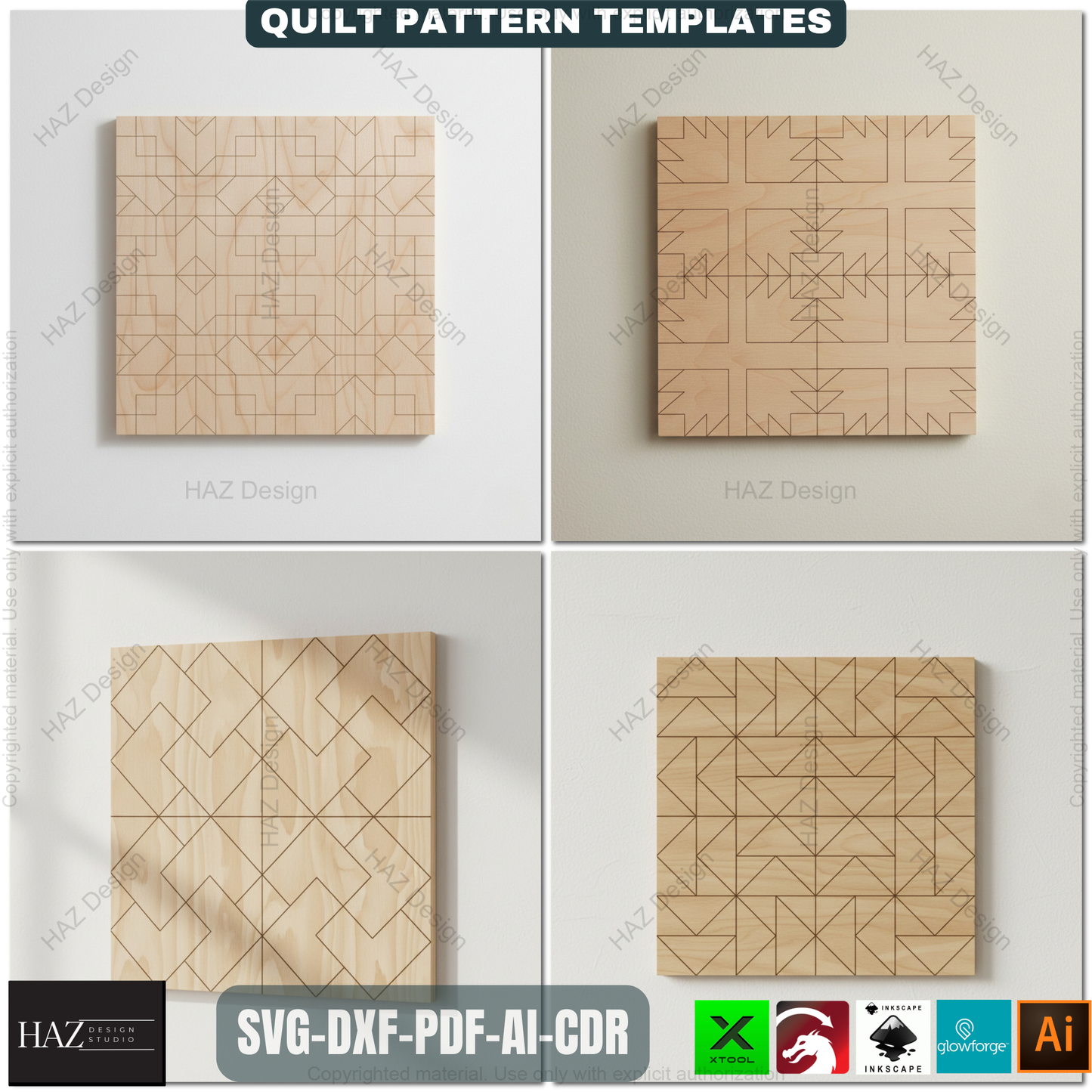 40 Barn Quilt SVG Mega Bundle, Laser Cut Files for Wood, Farmhouse Decor Patterns, DIY Woodworking Project 496