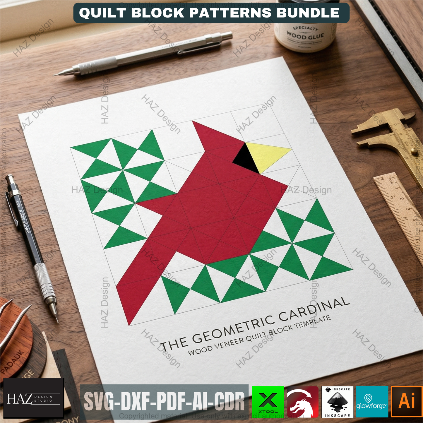 Cardinal, wreath, pumpkin, tree, flower, barn quilts patterns pdf / Svg vector 527