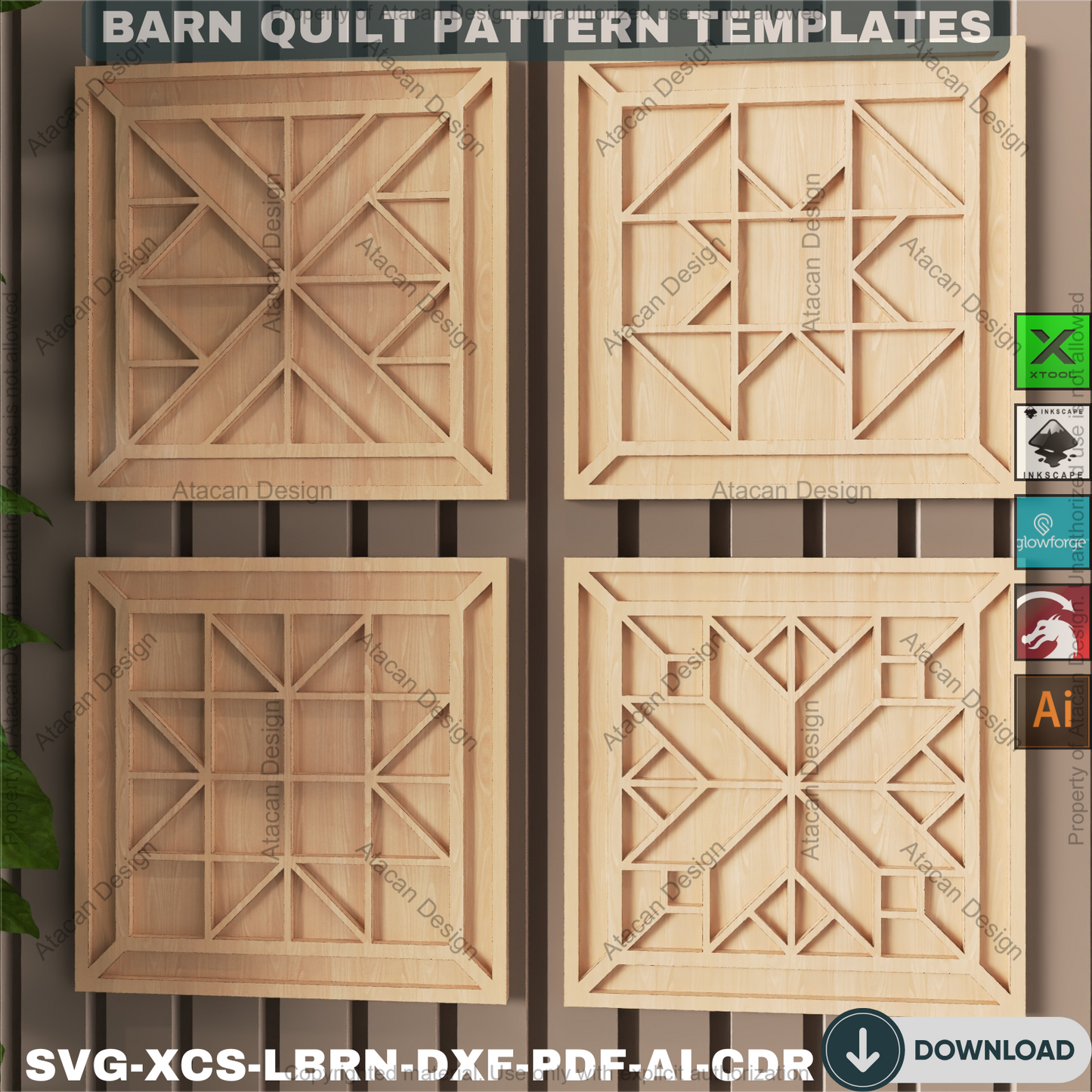 Festive Christmas Quilt Blocks SVG Bundle • Rustic Farmhouse Laser Cut Decor • Holiday Wall Art Coaster Templates • DIY Noel Craft Project 893