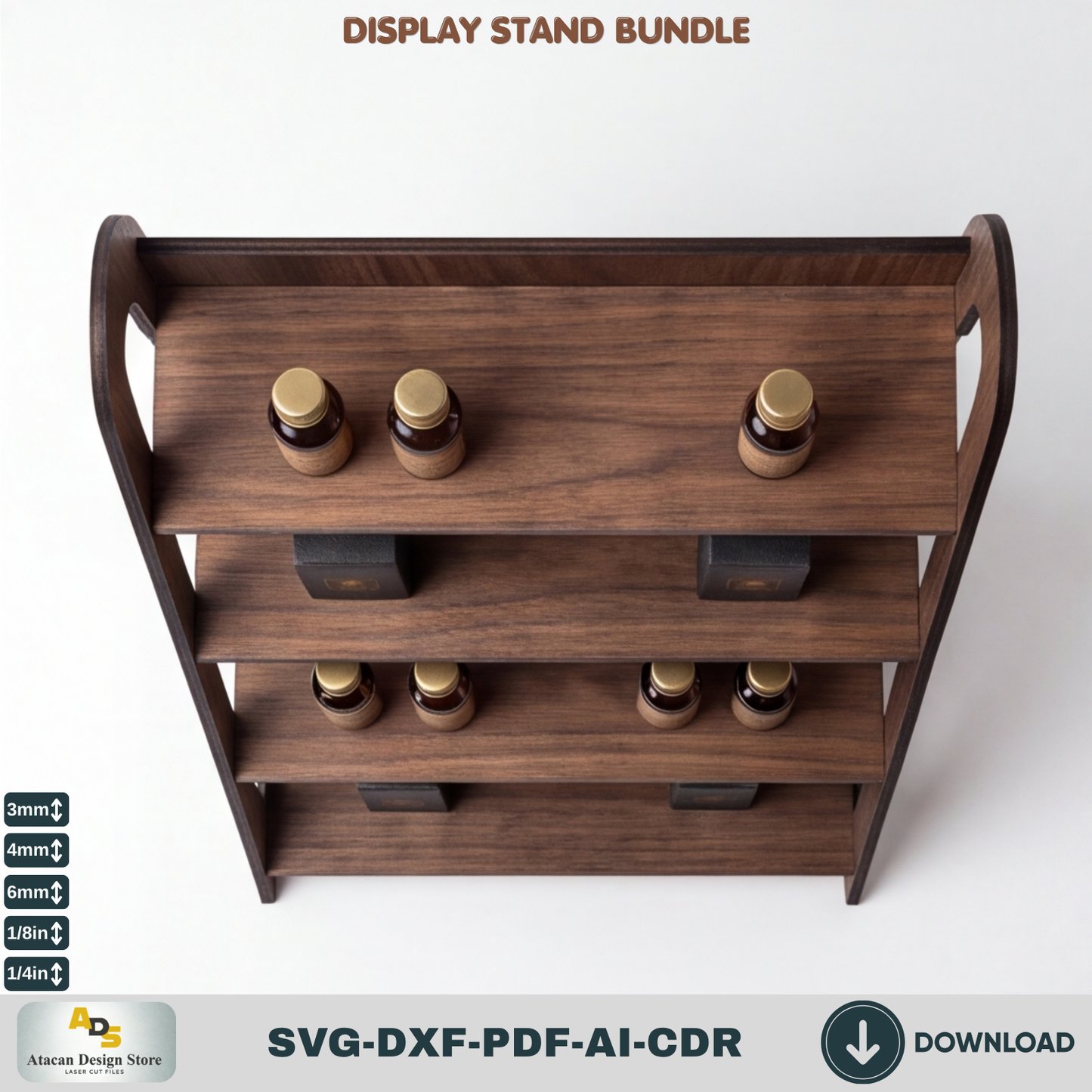 9 Display Stand Bundle Laser Cut SVG Wood Shelf Market Booth Template
