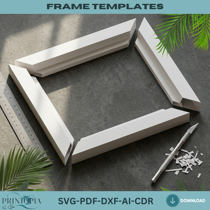 10x10 Inch Shadow Box Frame SVG Template - DIY Cardstock Frame SVG - Perfect for Cricut & Silhouette, Easy Scoring Options 688