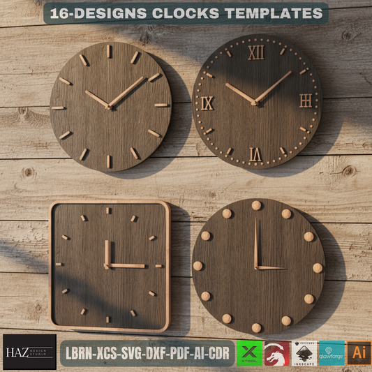 Clock Crafter's Mega Pack, DIY Laser Cut Designs, Wall Art SVG Files for Glowforge & Xtool 467