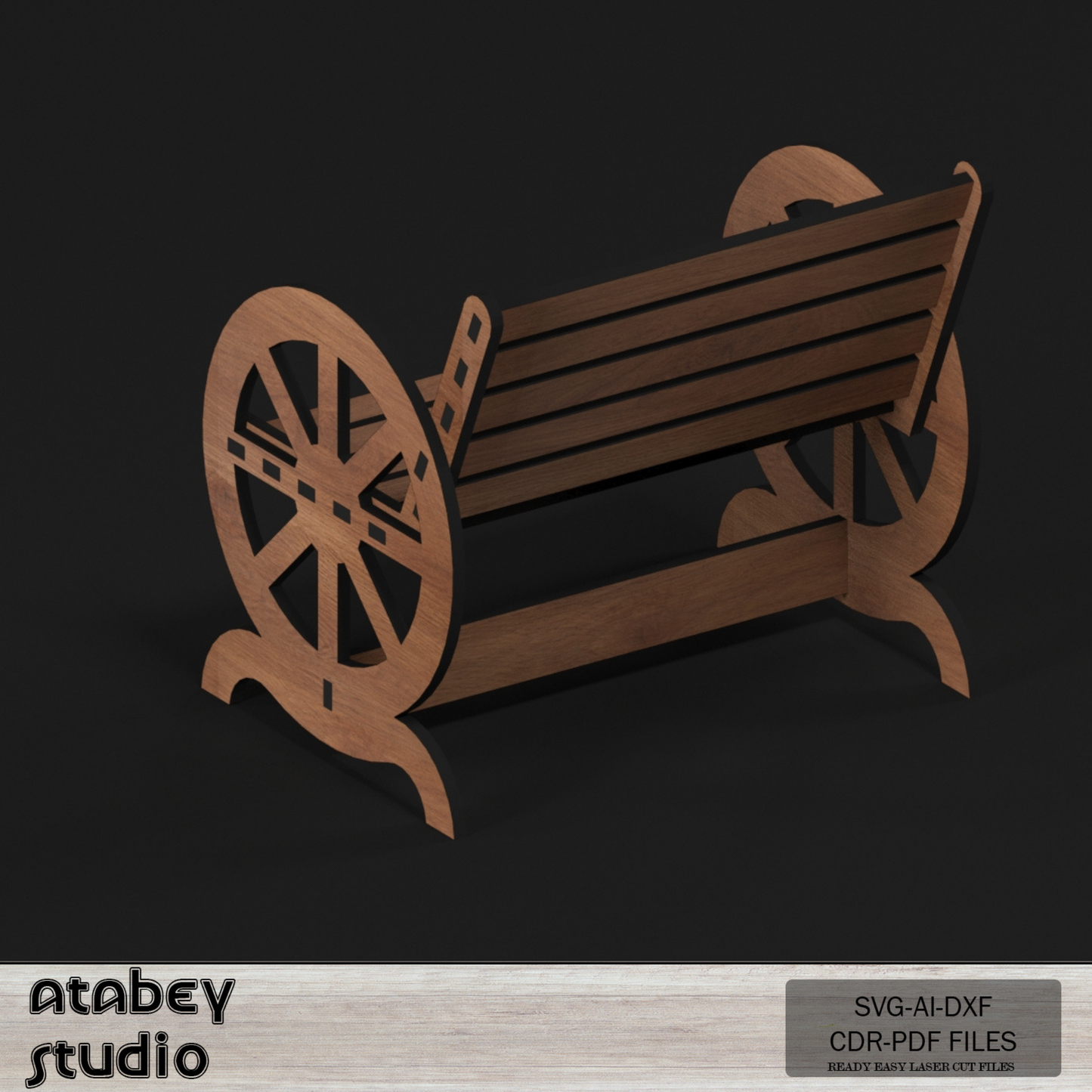 DIY Wooden Garden Bench Laser Cut Design - Perfect for Miniature Projects 765