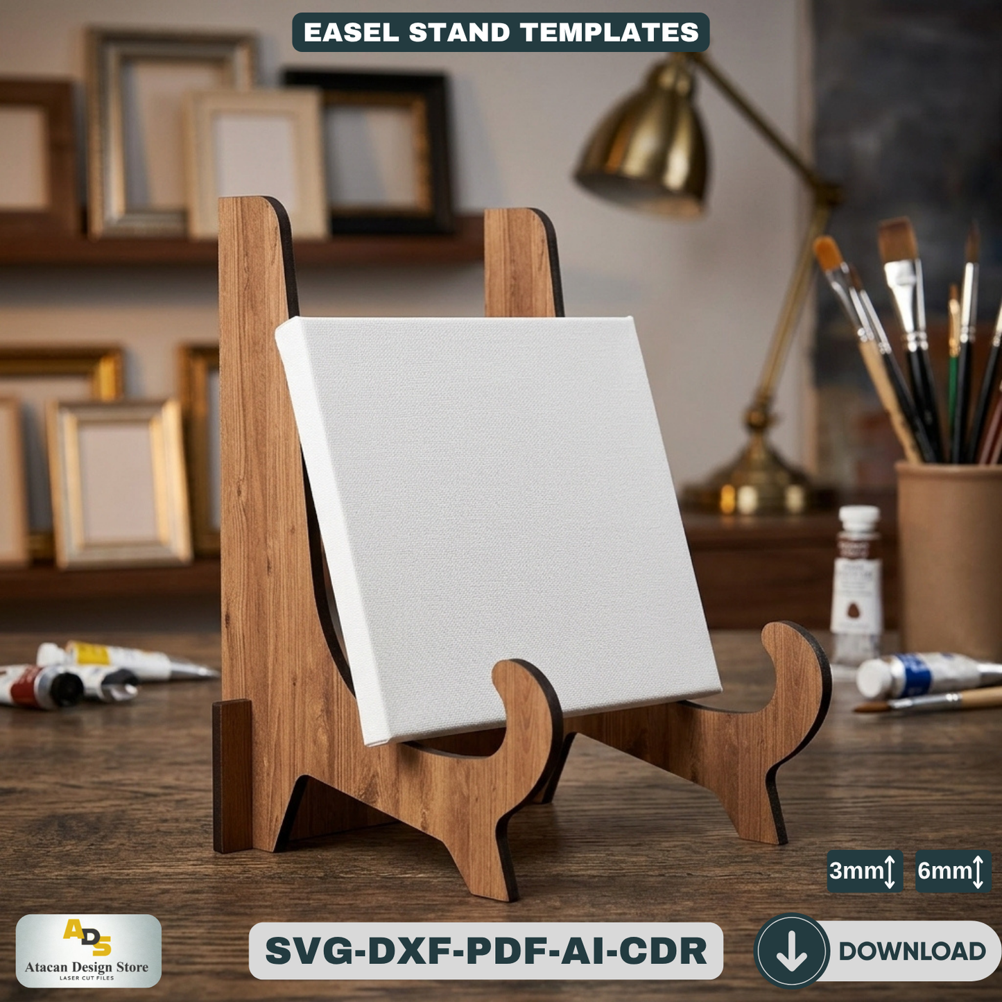 Easel Stand Templates / Art Display Stand / Wedding Sign Holder 087