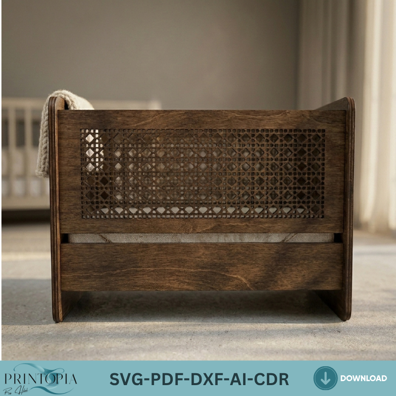 Doll Cradle Baby Doll Bed Wooden Crib Vector Dollhouse Furniture DIY Toy Rocker Plan