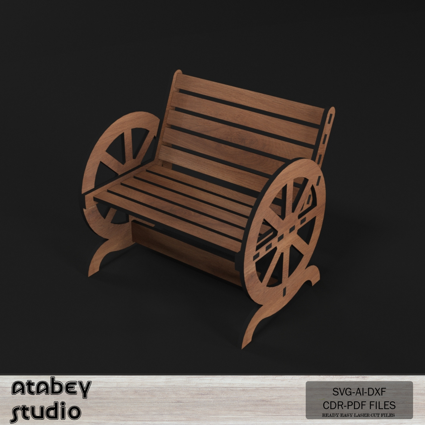 DIY Wooden Garden Bench Laser Cut Design - Perfect for Miniature Projects 765