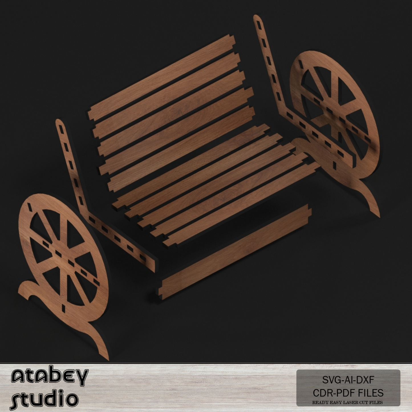 DIY Wooden Garden Bench Laser Cut Design - Perfect for Miniature Projects 765