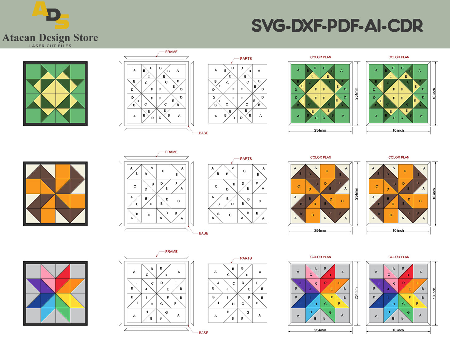 Barn Quilt Block Pattern Wall Art Template Geometric Wood Sign Farmhouse Decor Arrow Frame
