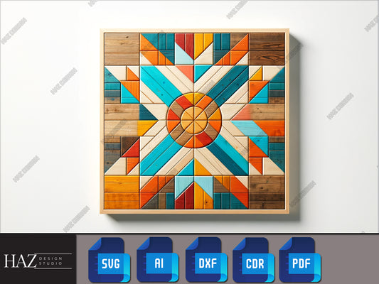 Chic Geometric Wood Art SVG File - Perfect for Laser Cutting Home & Office Decor 217