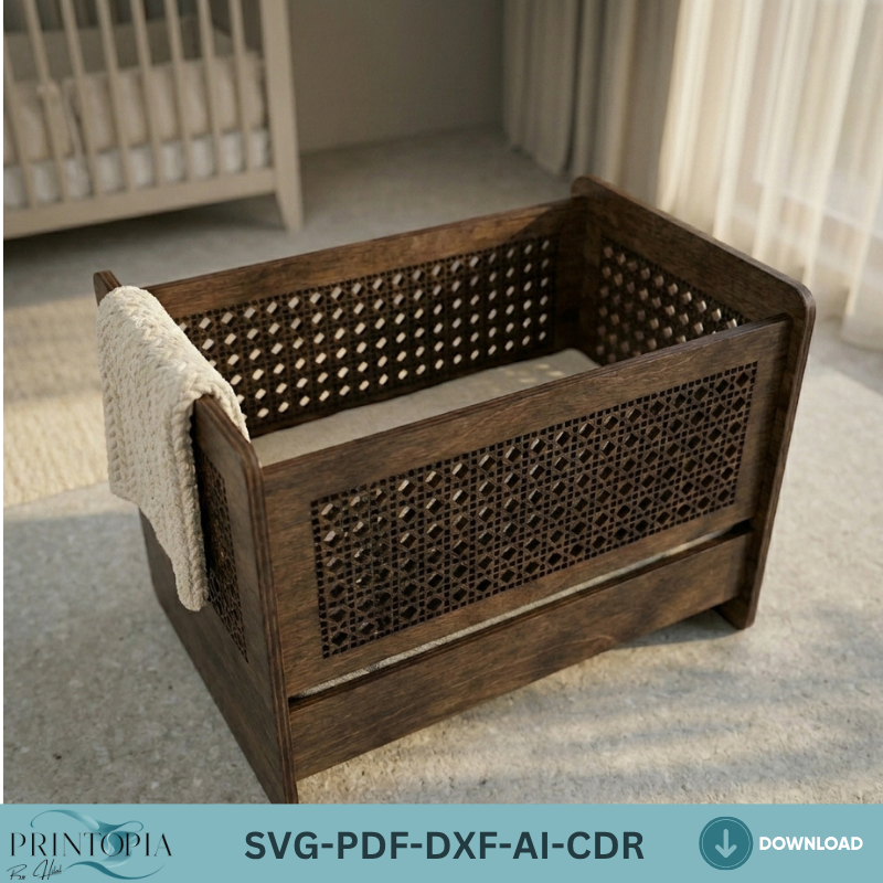 Doll Cradle Baby Doll Bed Wooden Crib Vector Dollhouse Furniture DIY Toy Rocker Plan