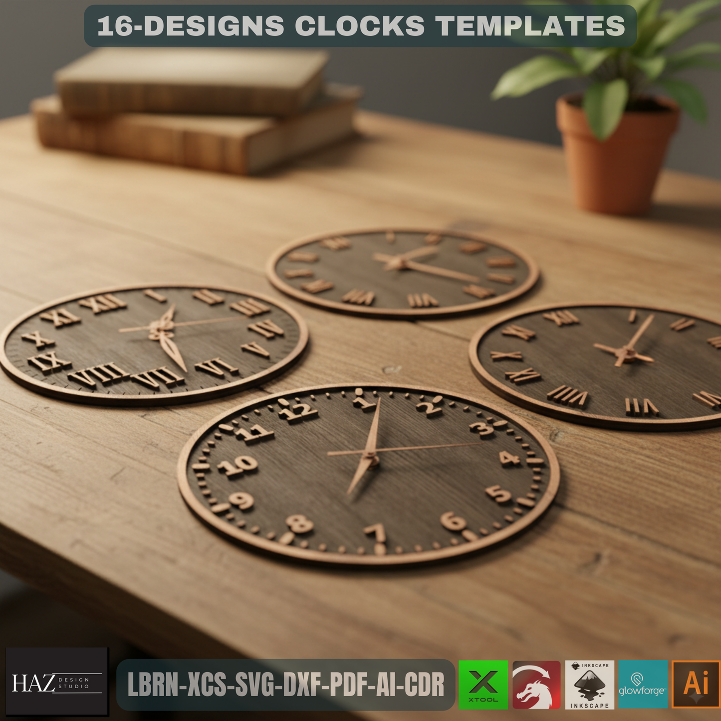 Clock Crafter's Mega Pack, DIY Laser Cut Designs, Wall Art SVG Files for Glowforge & Xtool 467