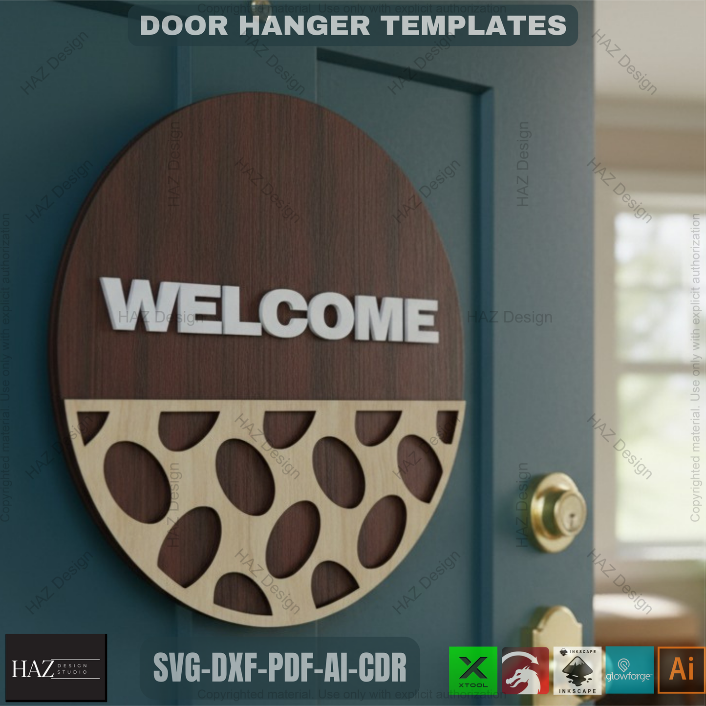 050 Door Hanger Bundle / Patterned Door Hangers / Welcome Sign SVG DXF CDR Ai 050