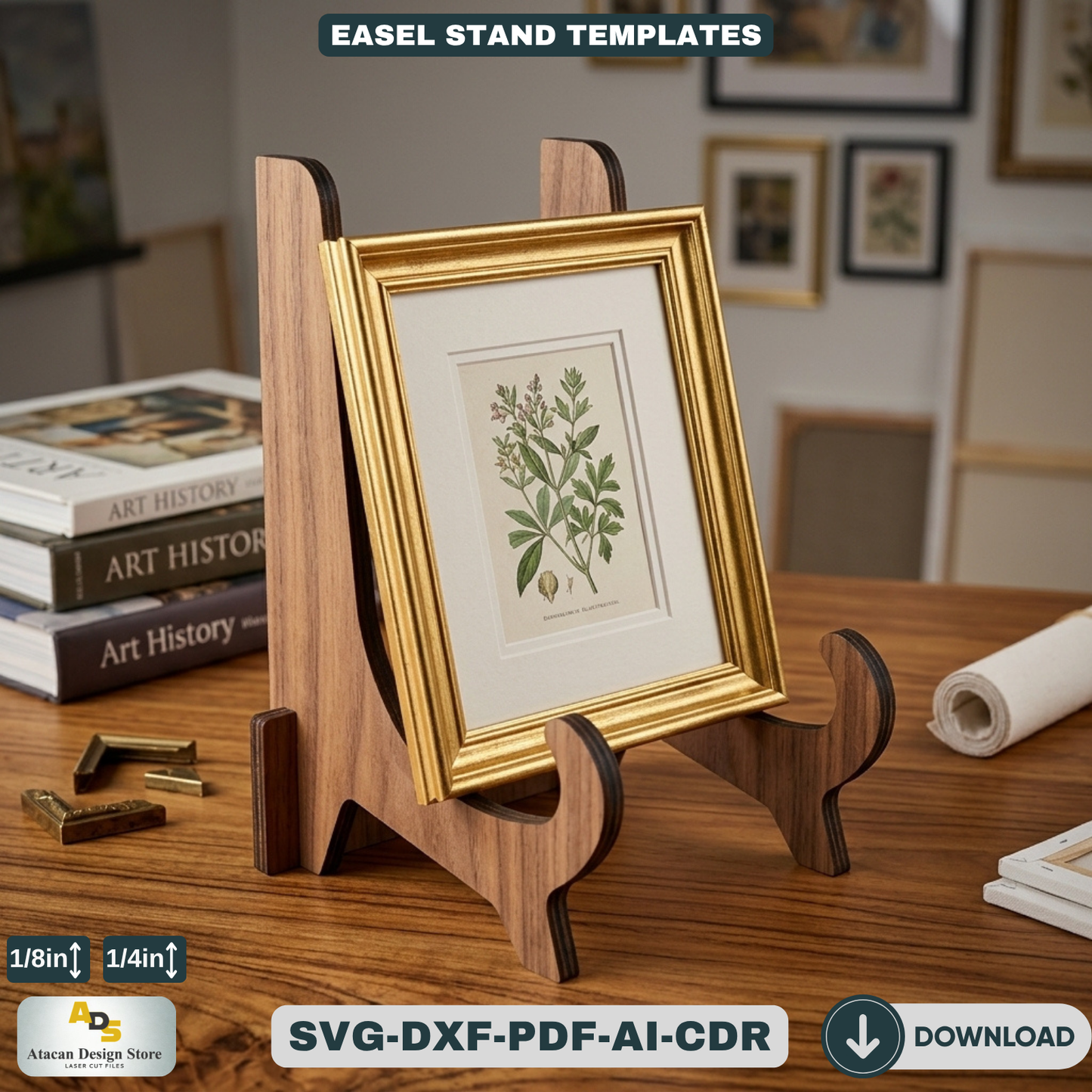 Elegant LaserCut Easel Stand Bundle for Displays - Craft Show Easel, Art Display Stands 088