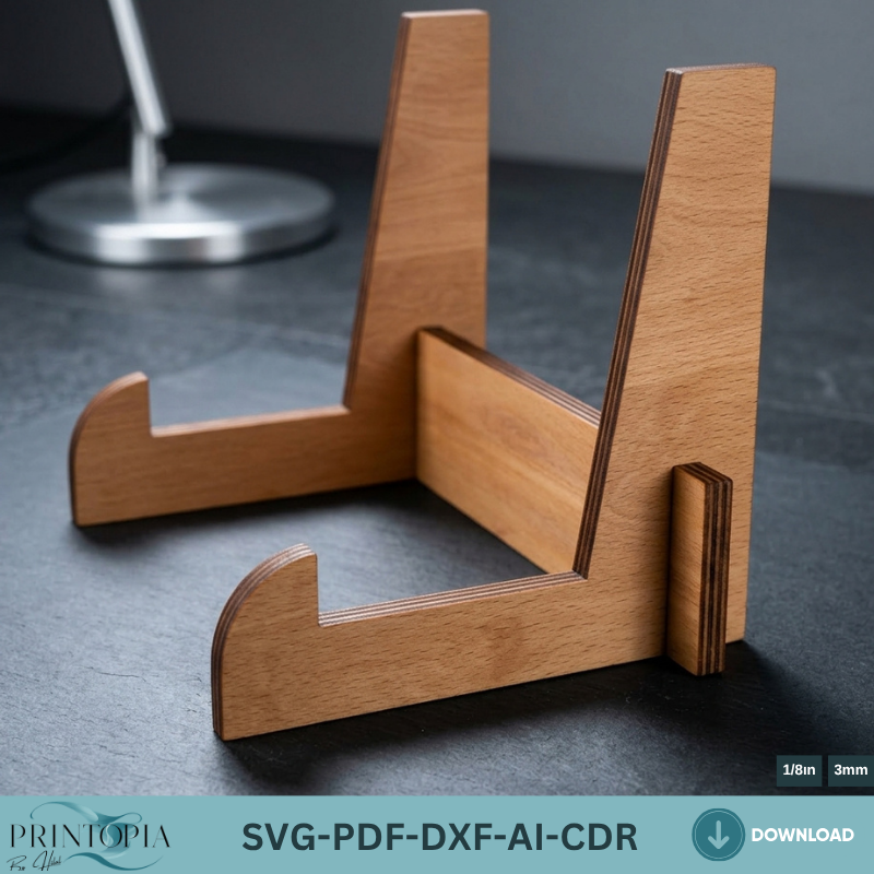 Elegant Business Card Holder Stand Design for Laser Cutting Files