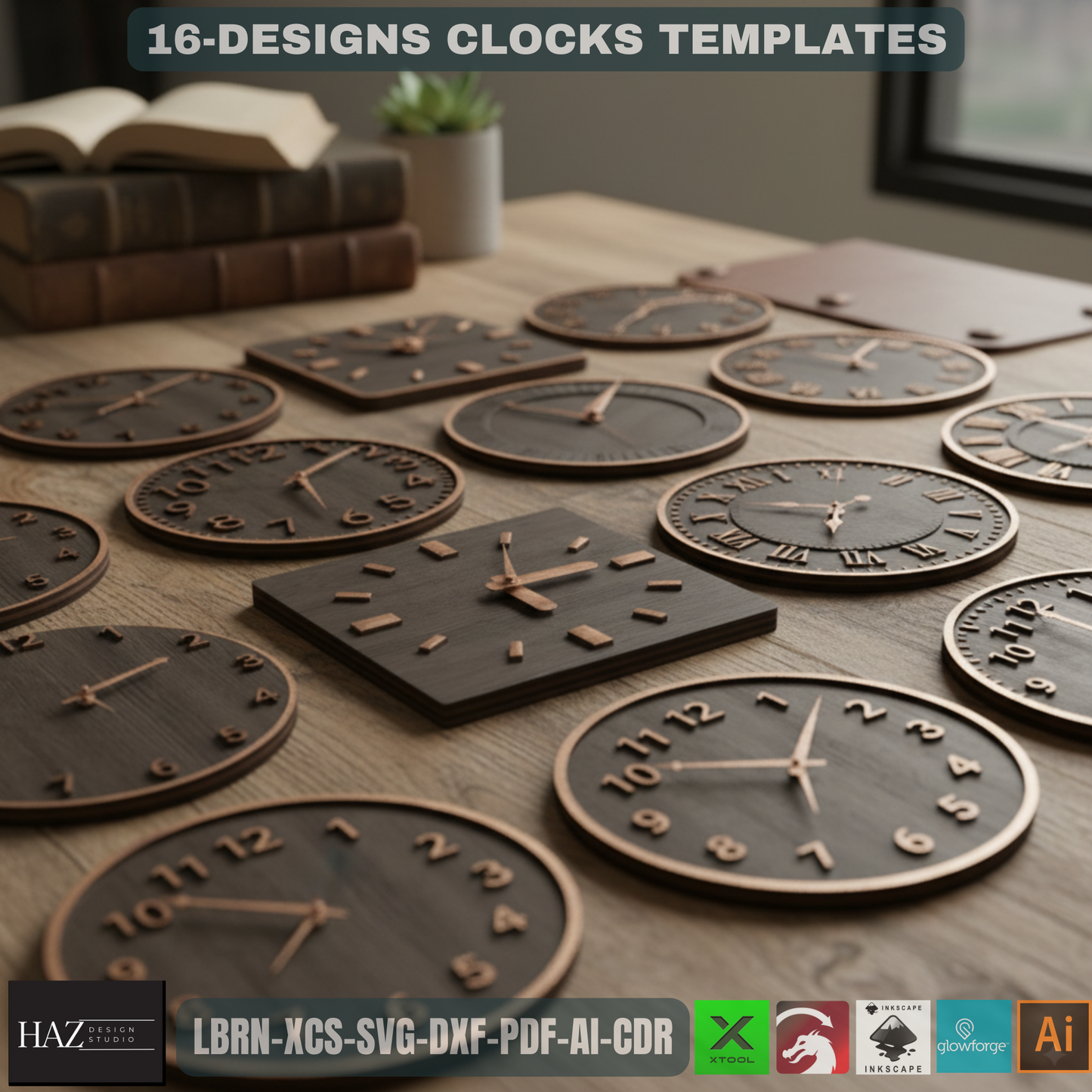 Clock Crafter's Mega Pack, DIY Laser Cut Designs, Wall Art SVG Files for Glowforge & Xtool 467