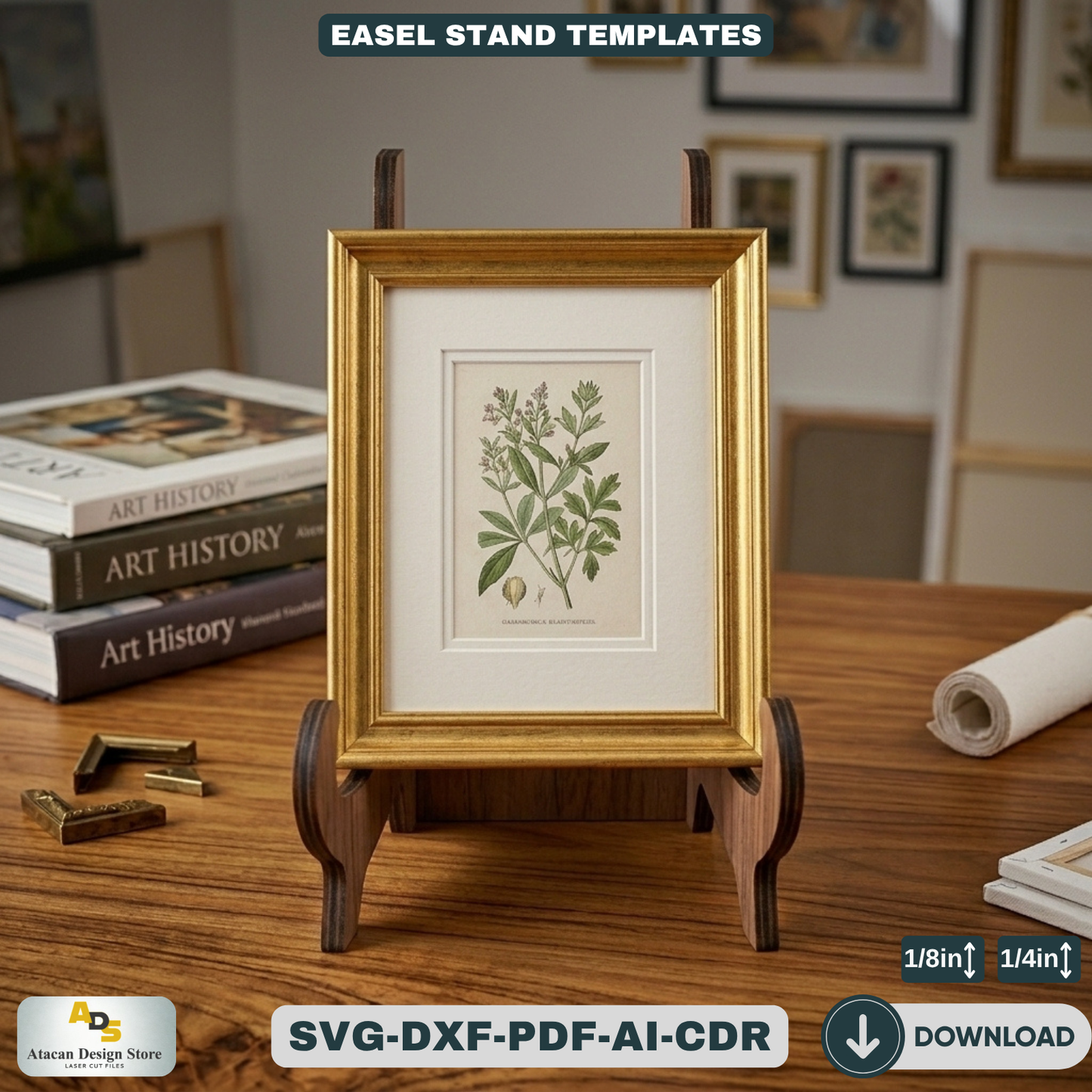 Elegant LaserCut Easel Stand Bundle for Displays - Craft Show Easel, Art Display Stands 088