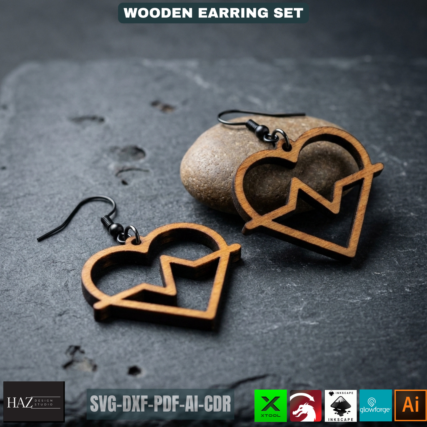 Laser Cut Earring SVG Bundle, Unique Wood Earring Designs, DIY Jewelry Files for Laser Cutter 478