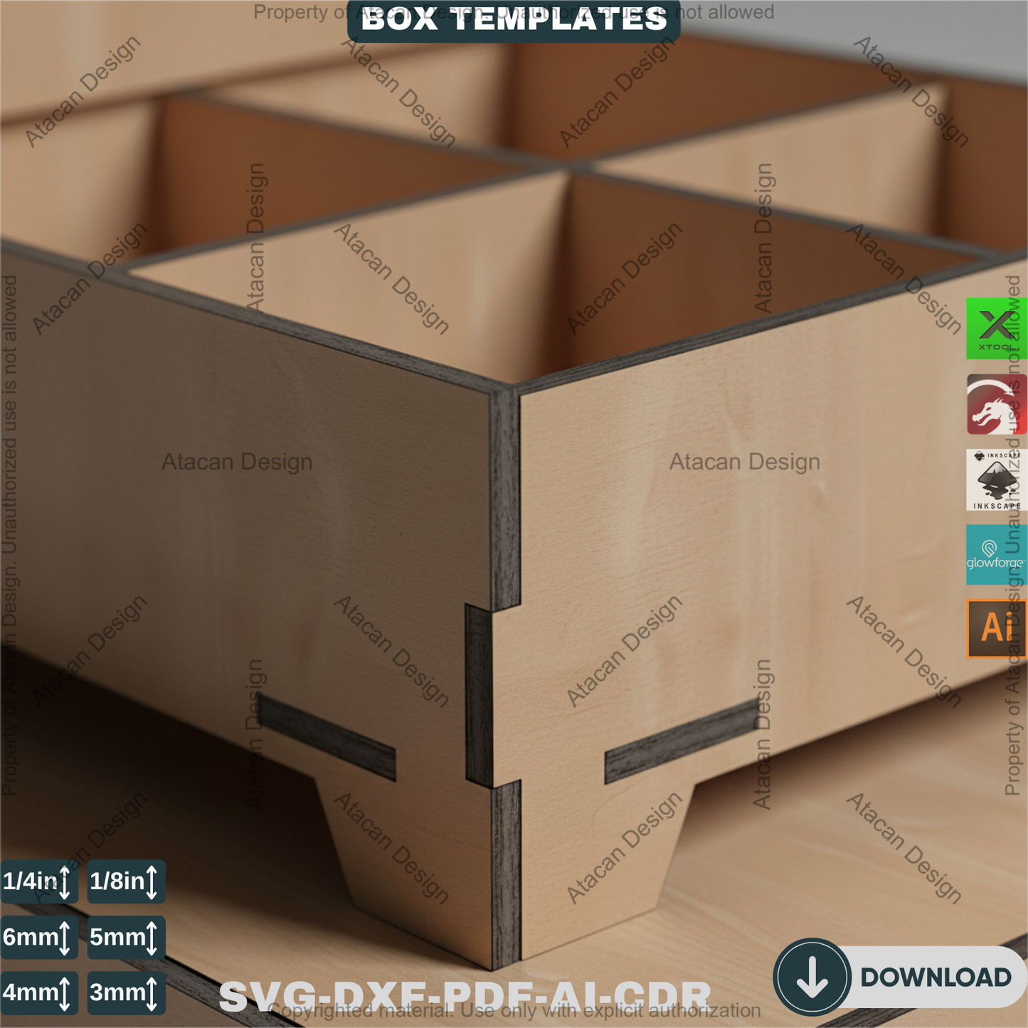 16 Sizes Box Set with Flip Lid and Compartments - Divided Boxes for Storage Organizer 461