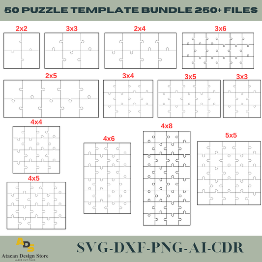 Jigsaw Puzzle Creator's Dream, 50 Designs, 250+ Files - Craft Your Own Puzzles, Puzzle Laser SVG File, Digital Download 728