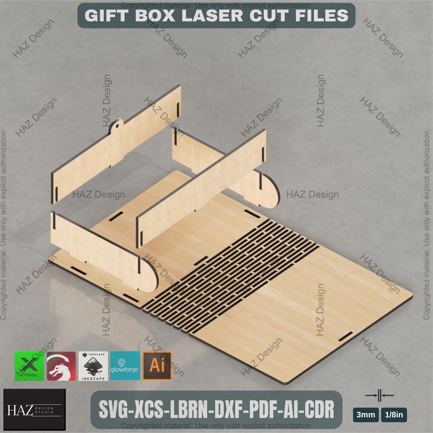 Elegant Laser Cut Memory Box SVG, Wooden Gift Box Plan for Glowforge, Decorative Keepsake Box File with Slatted Lid for xTool