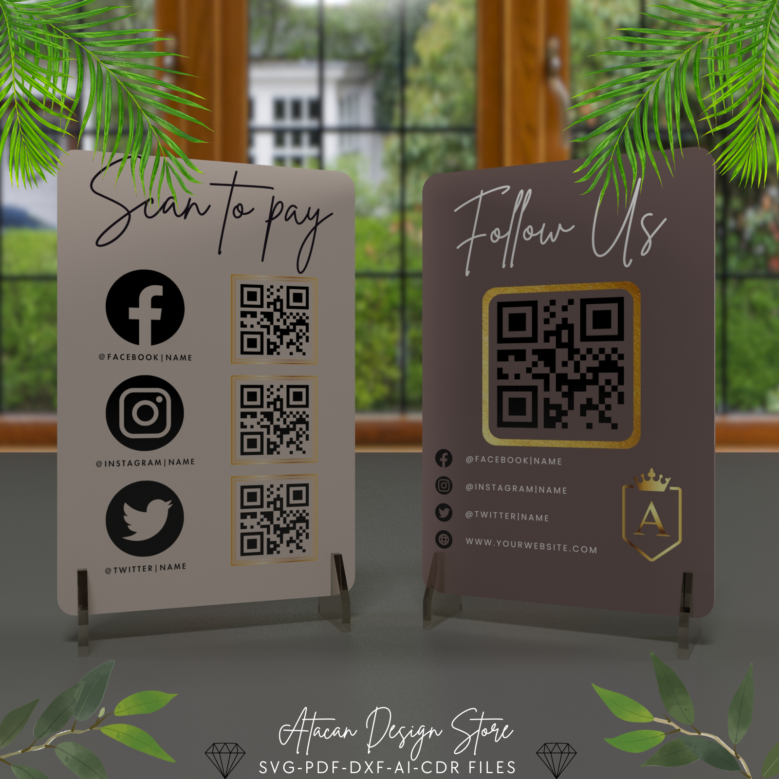 Customizable Multi QR Code Sign - Perfect for Social Media and Payment ...