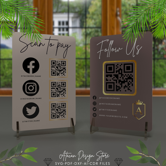 Customizable Multi QR Code Sign - Perfect for Social Media and Payment 678