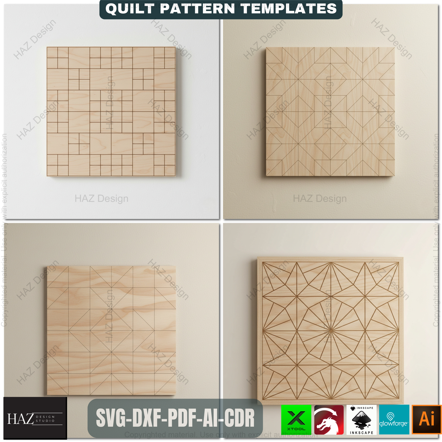 40 Barn Quilt SVG Mega Bundle, Laser Cut Files for Wood, Farmhouse Decor Patterns, DIY Woodworking Project 496