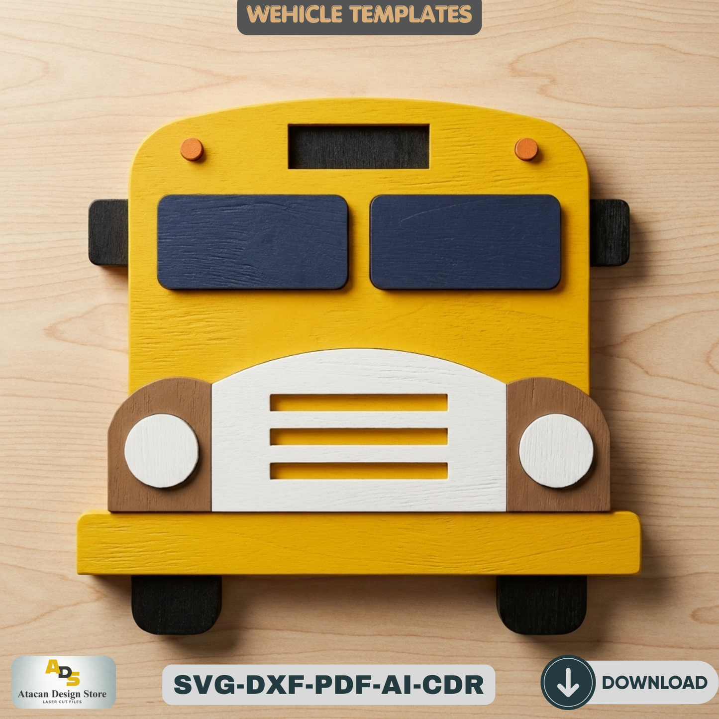 Vehicle Templates / Car Bus Truck Wall Art Decor / Kids Room DIY Craft Multi Layered 948