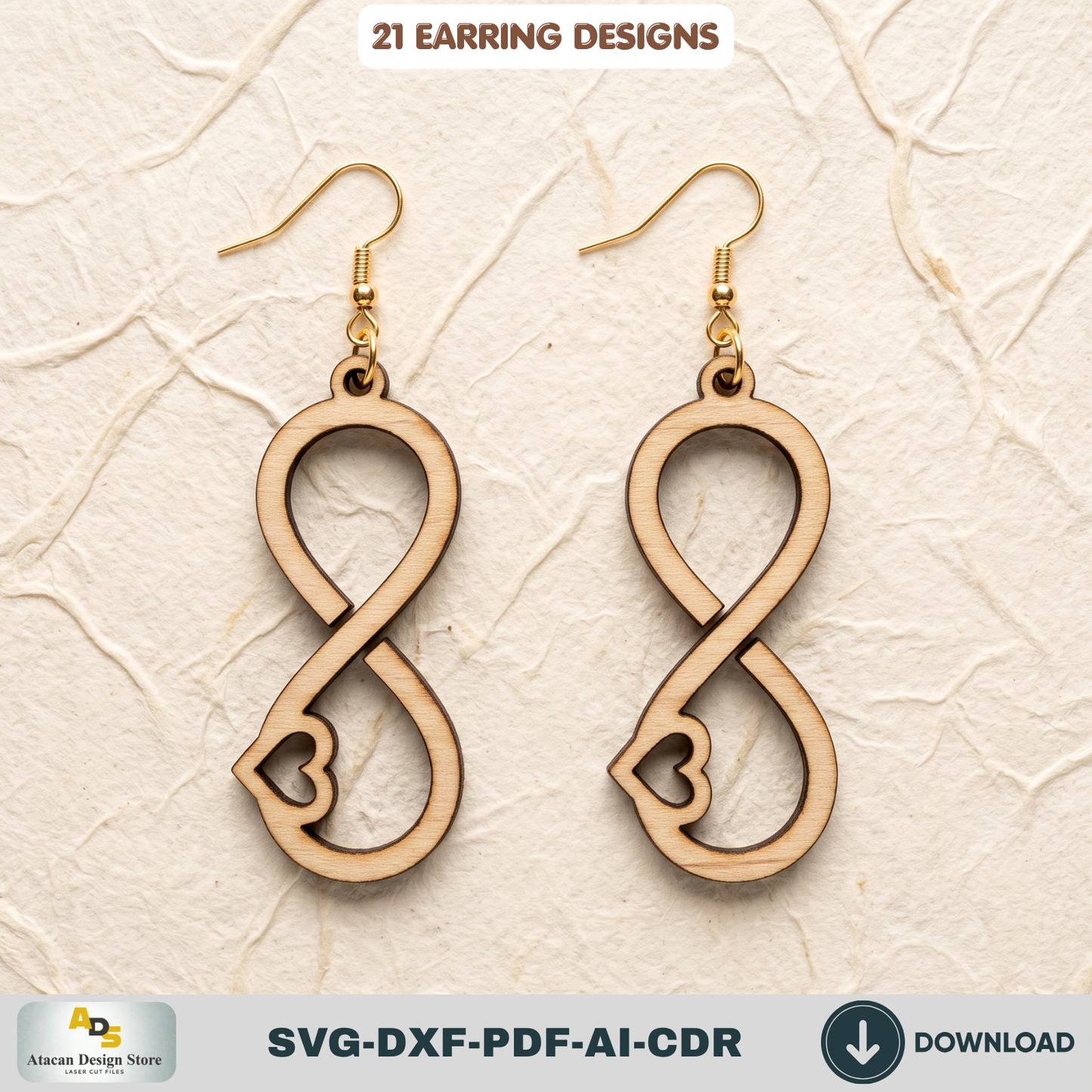 21 Wooden Earring SVG Bundle Laser Cut Jewelry Templates Glowforge DIY Wood Earrings Cutting Files