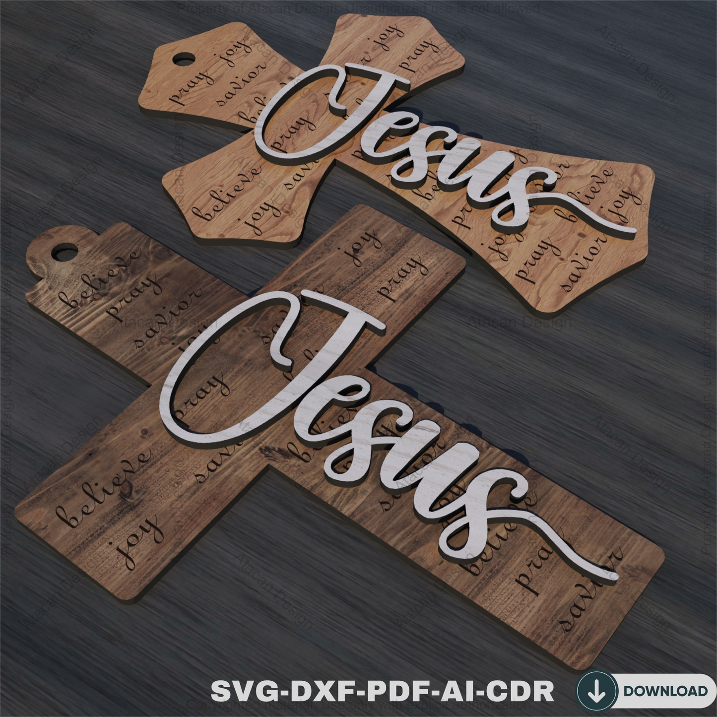 Religious Cross Laser Cut Files - Christian Faith Designs for Crafts and DIY Projects,Jesus and Faith Cross Patterns 814