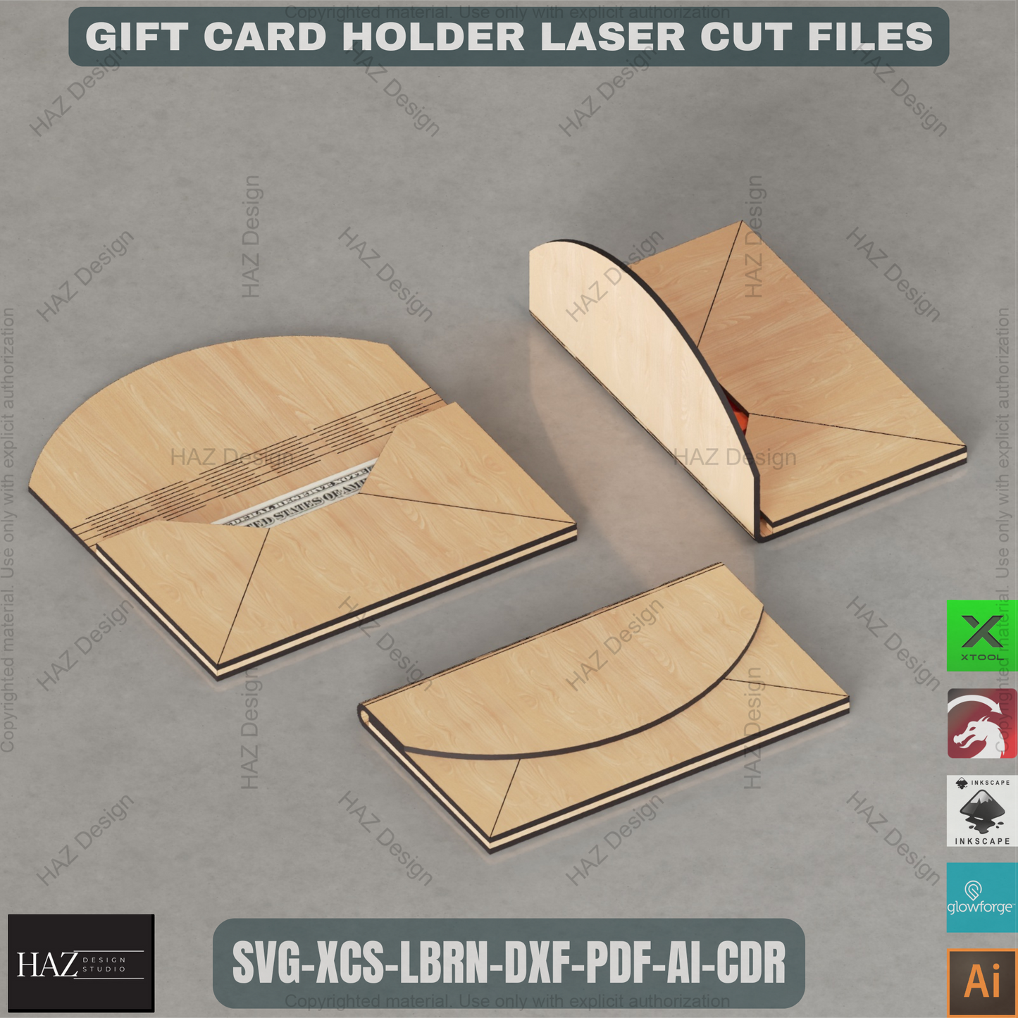 Creative Laser Cut Gift Card Box Files, Multi-Design Money Pocket Template, Instant DIY Project for Laser Crafters Description: