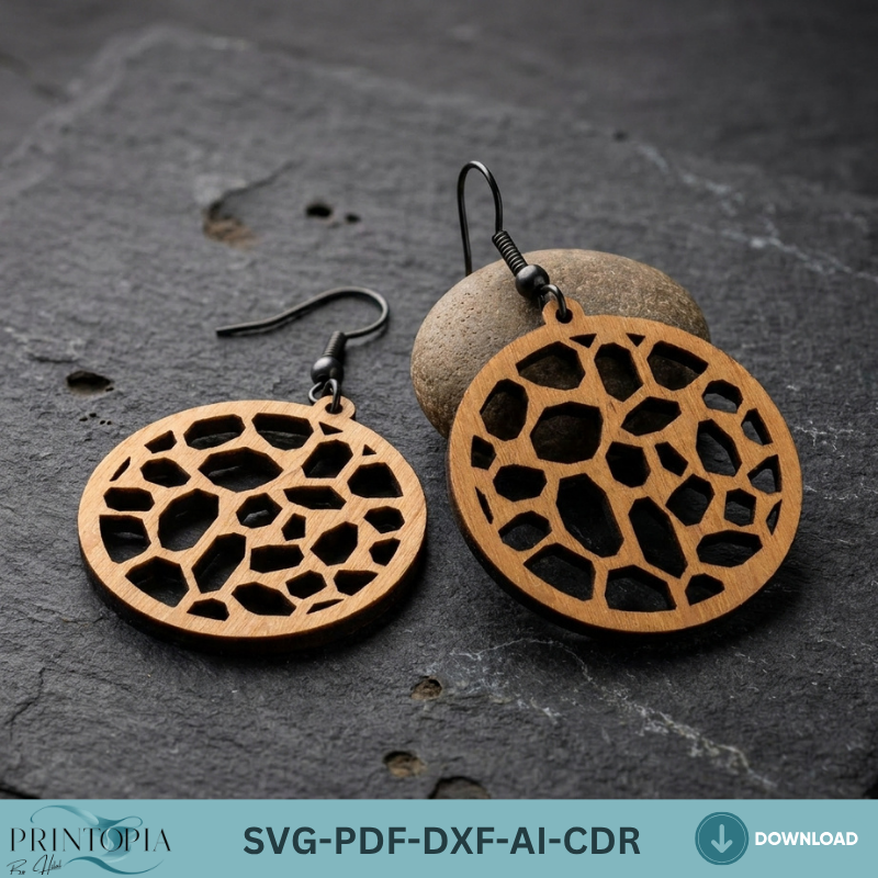 10 Wooden Earring Laser Cut Files SVG Bundle Geometric Jewelry Templates DIY Wood Earring