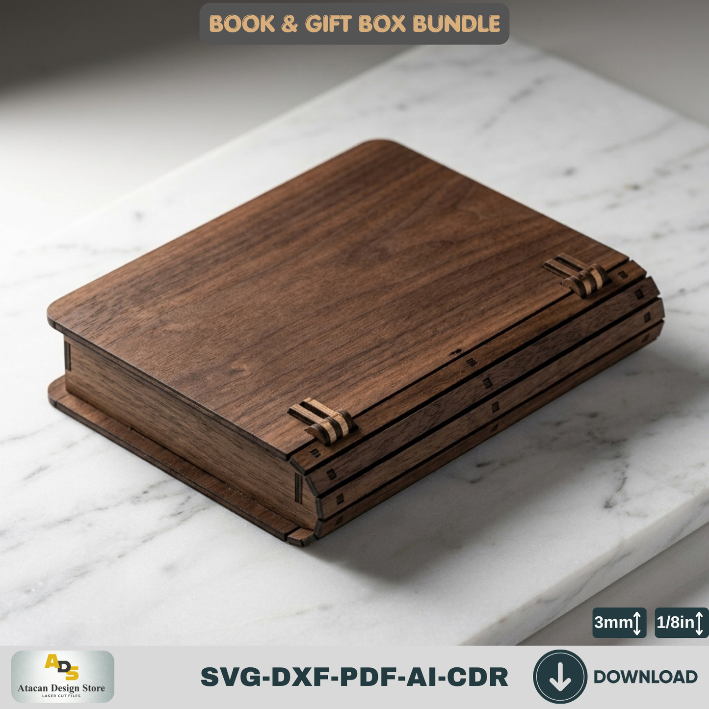 Book Box Bundle, 6 Sizes Gift Boxes, Hinged Lid Storage Boxes 961