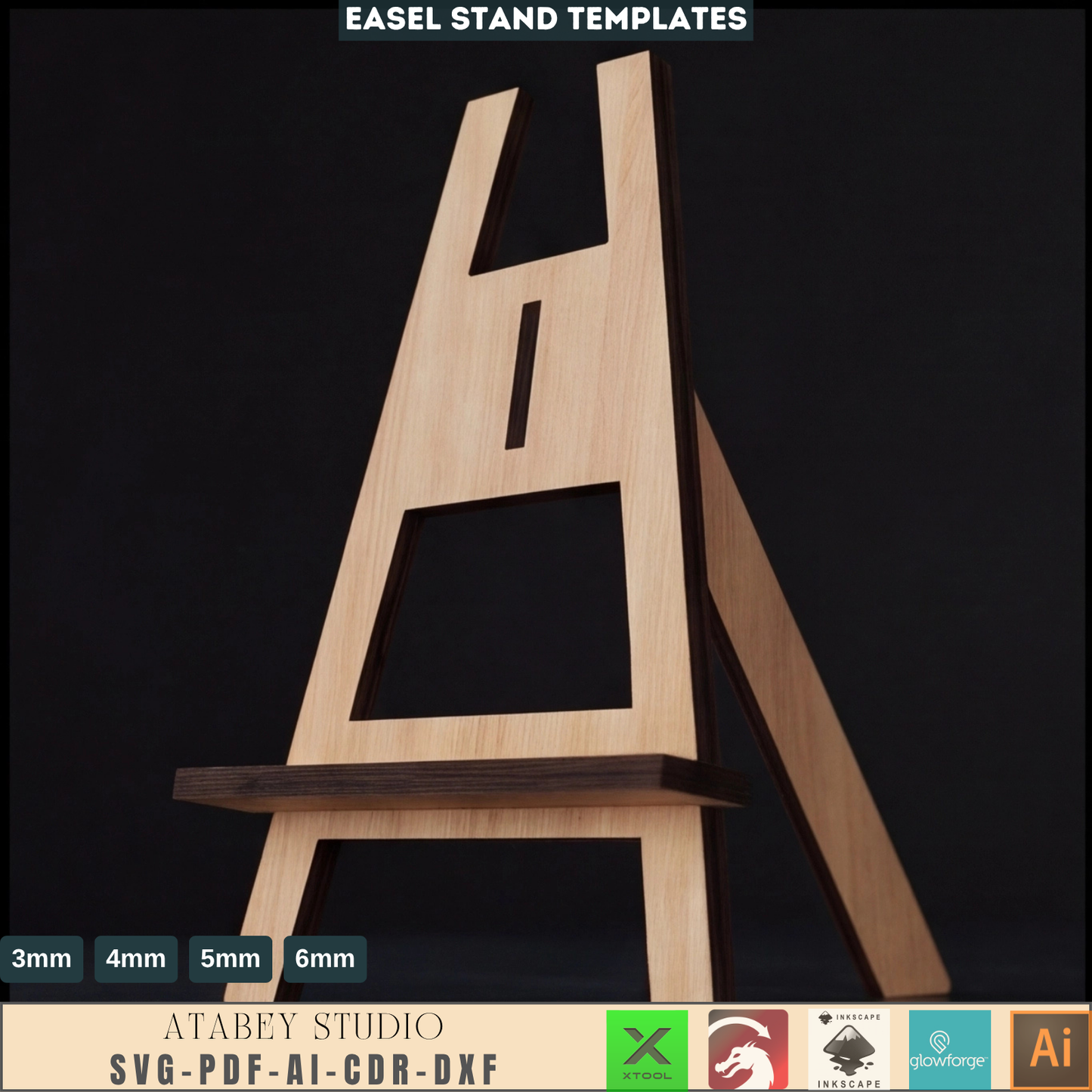 Wooden Easel Stand Art Display Stands Table Sign Laser Cut Picture Holder
