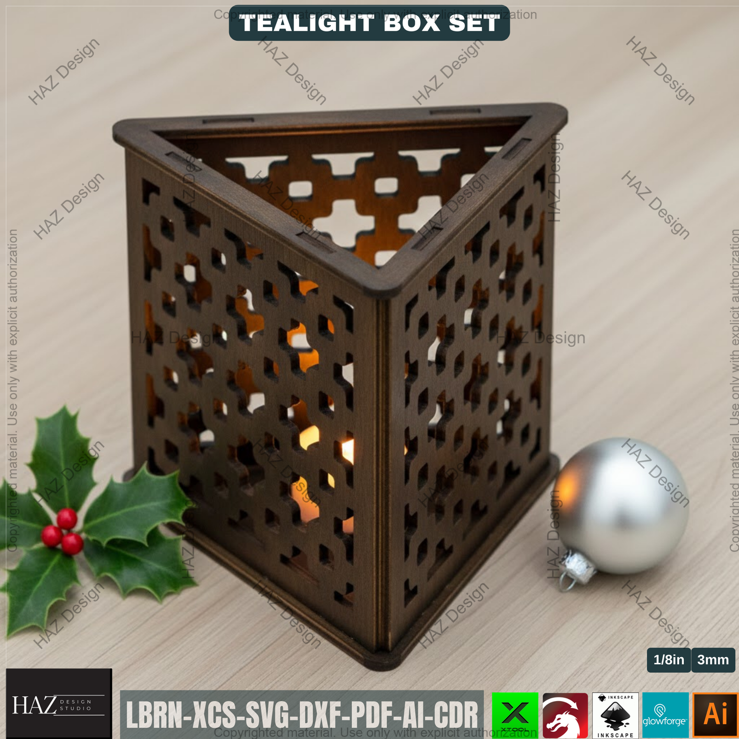 Christmas Lantern Laser Cut Plan, Triangle Tealight Holder, Xmas Table Centerpiece, Holiday Wood Decor 508
