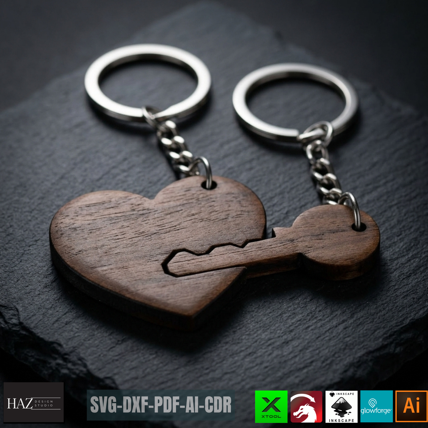Puzzle Piece Keychain for Couples Heart Round Rectangle Key Heart Designs DIY Anniversary Gift