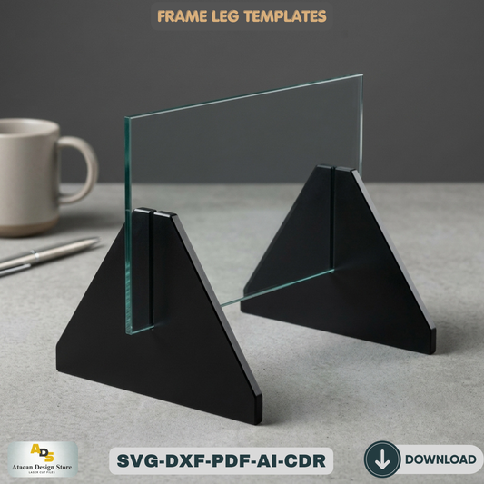 Triangle Legs for Stands / Leg for Frames / Glowforge Wood Laser cut files /  SVG DXF CDR Ai Pdf 384