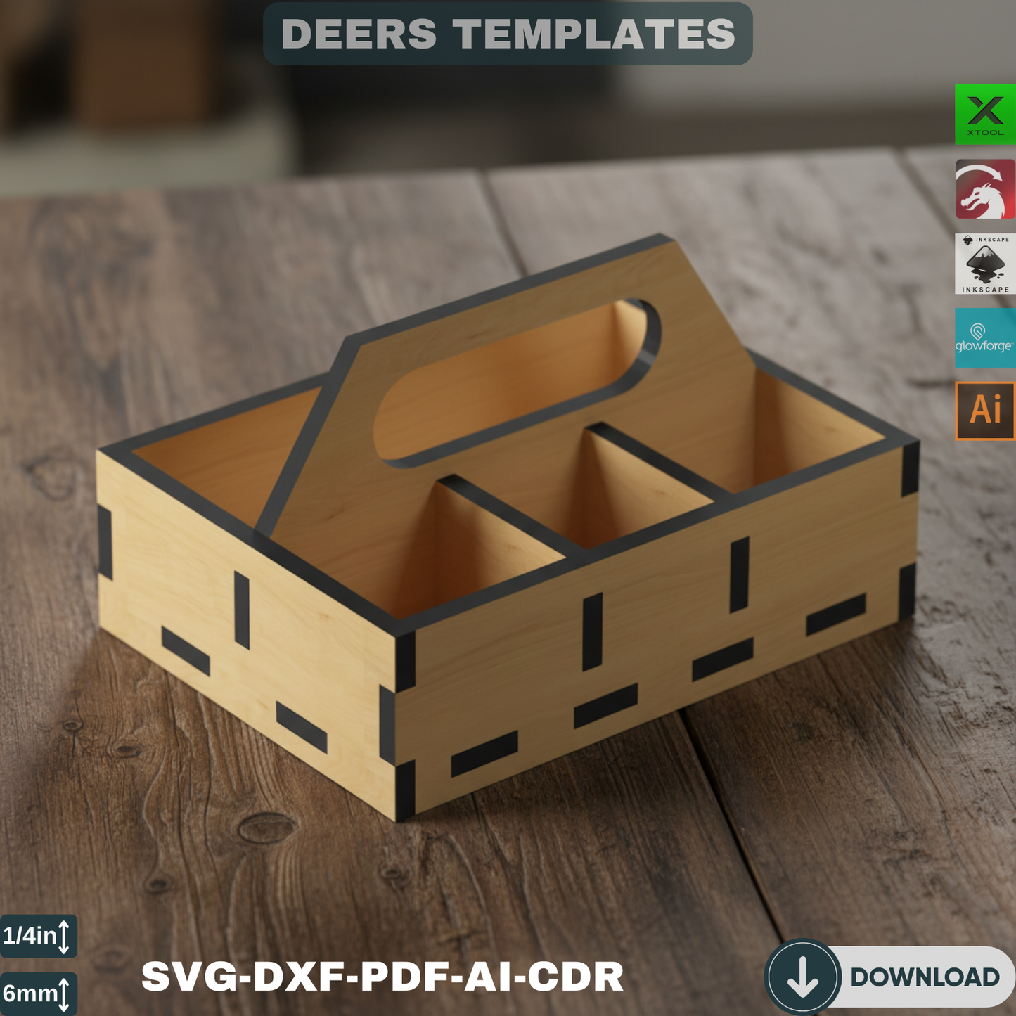 Laser Cut Spice Rack & Napkin Holder SVG, DXF  Kitchen Organizer, Tabletop Caddy for Xtool Glowforge Laser Machines