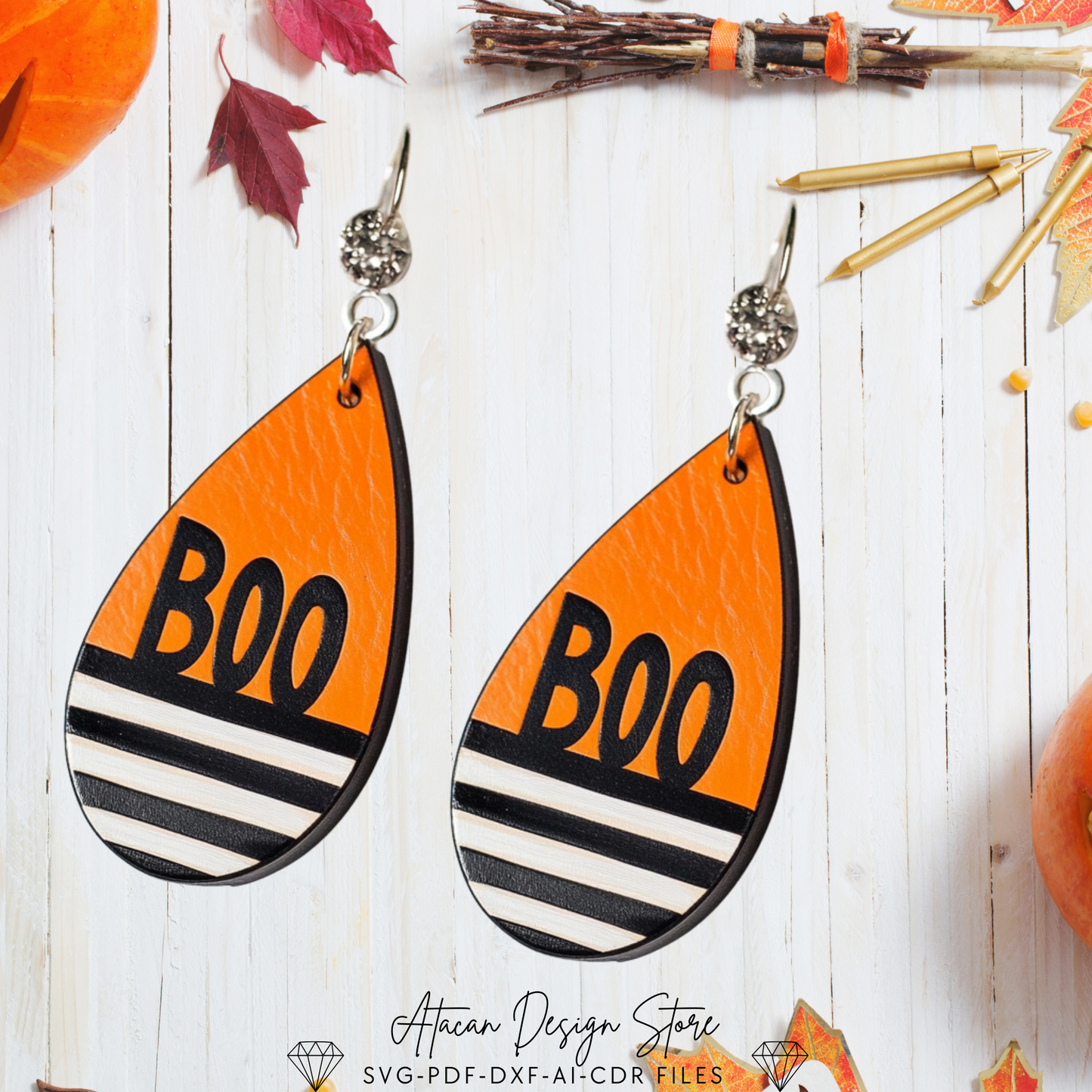 Halloween Ghost Earrings Template | Cute & Spooky Earring Designs for Laser Cutters | Fun Halloween Crafting 721