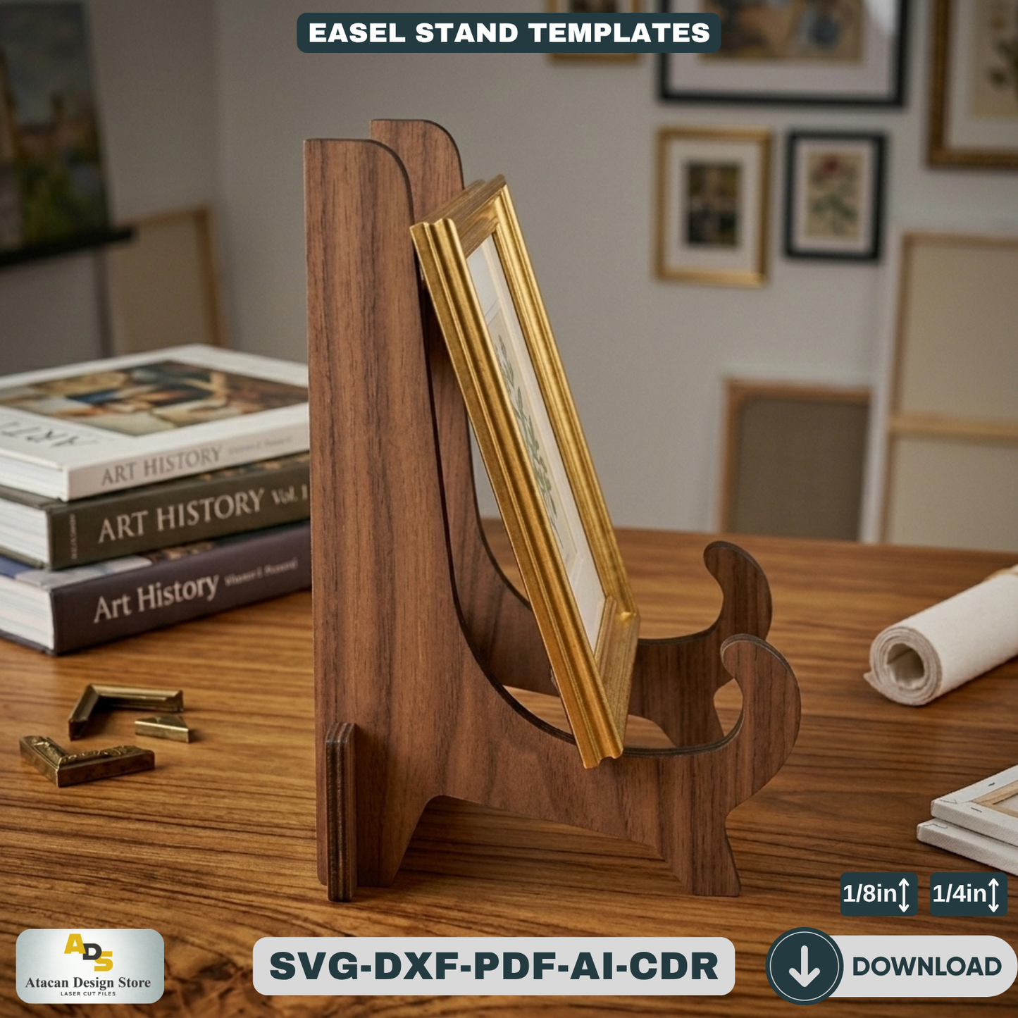 Elegant LaserCut Easel Stand Bundle for Displays - Craft Show Easel, Art Display Stands 088