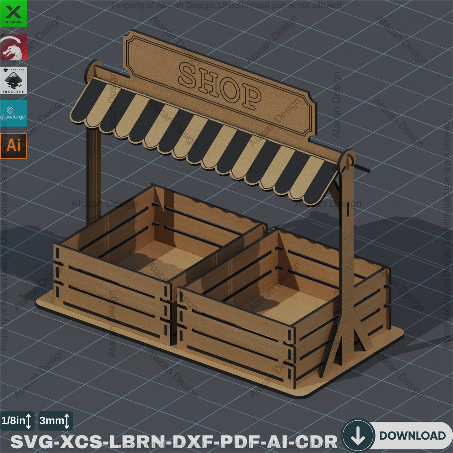 Sweeten Your Sales: Laser Cut Wooden Market Stall - Pop-Up Candy Shop Magic848