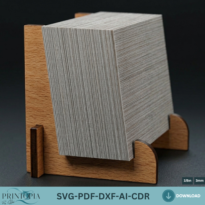 Elegant Business Card Holder Stand Design for Laser Cutting Files