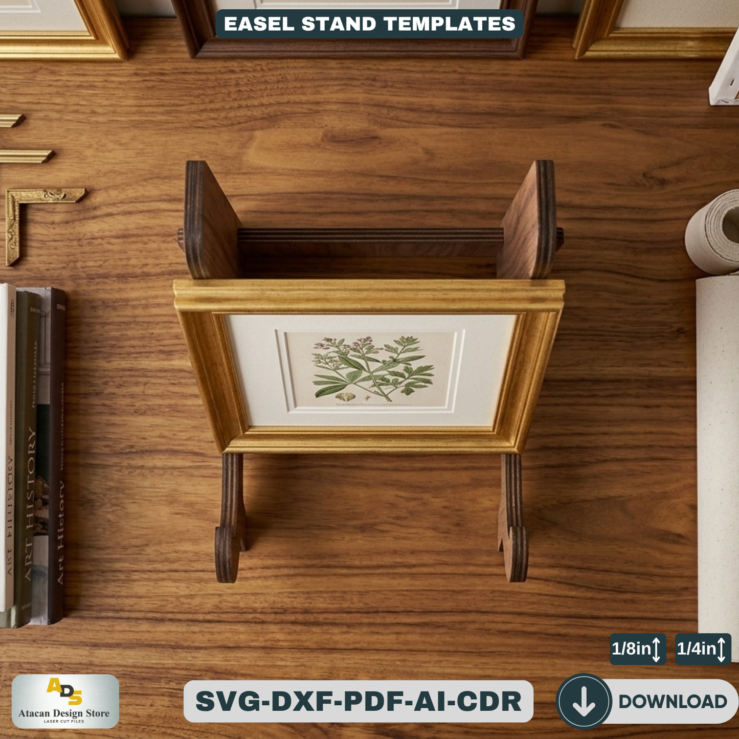 Elegant LaserCut Easel Stand Bundle for Displays - Craft Show Easel, Art Display Stands 088