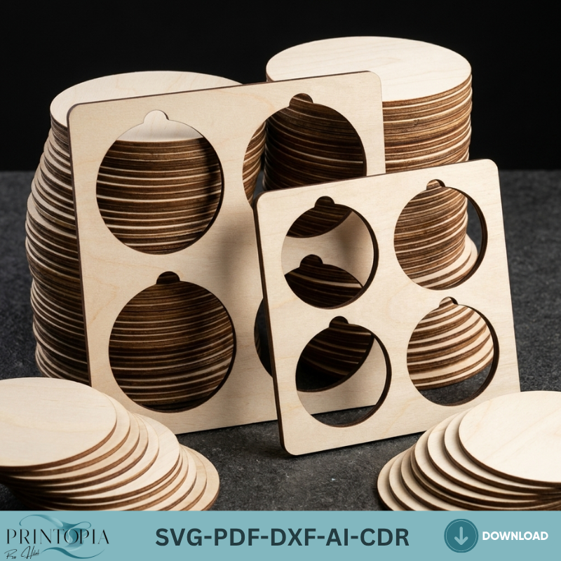 Round Jig Template Bundle for Laser Cutting - Perfect for Engraving Projects 151