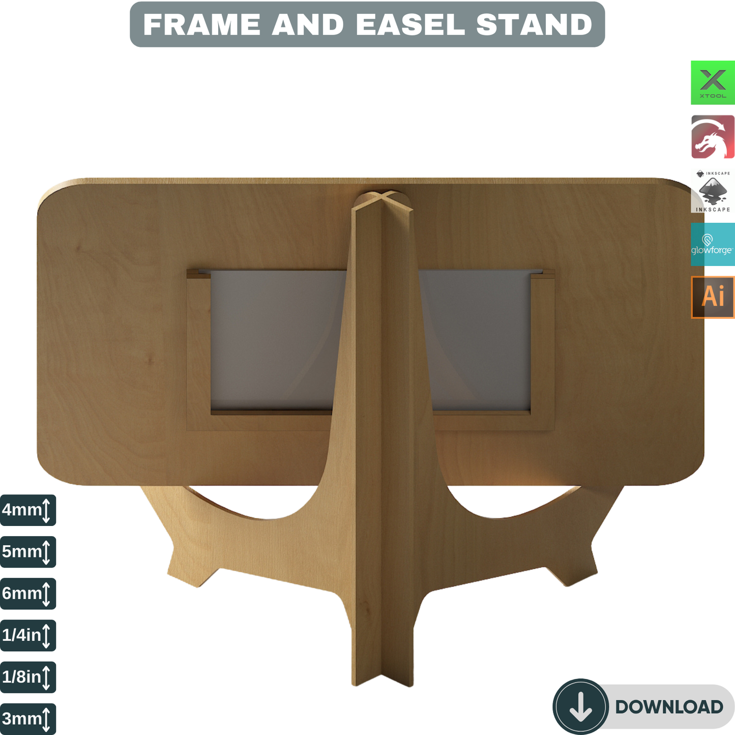Photo frame and Easel Stand / Child metrica / Baby Announcement  / Birth Details Laser cut files SVG236