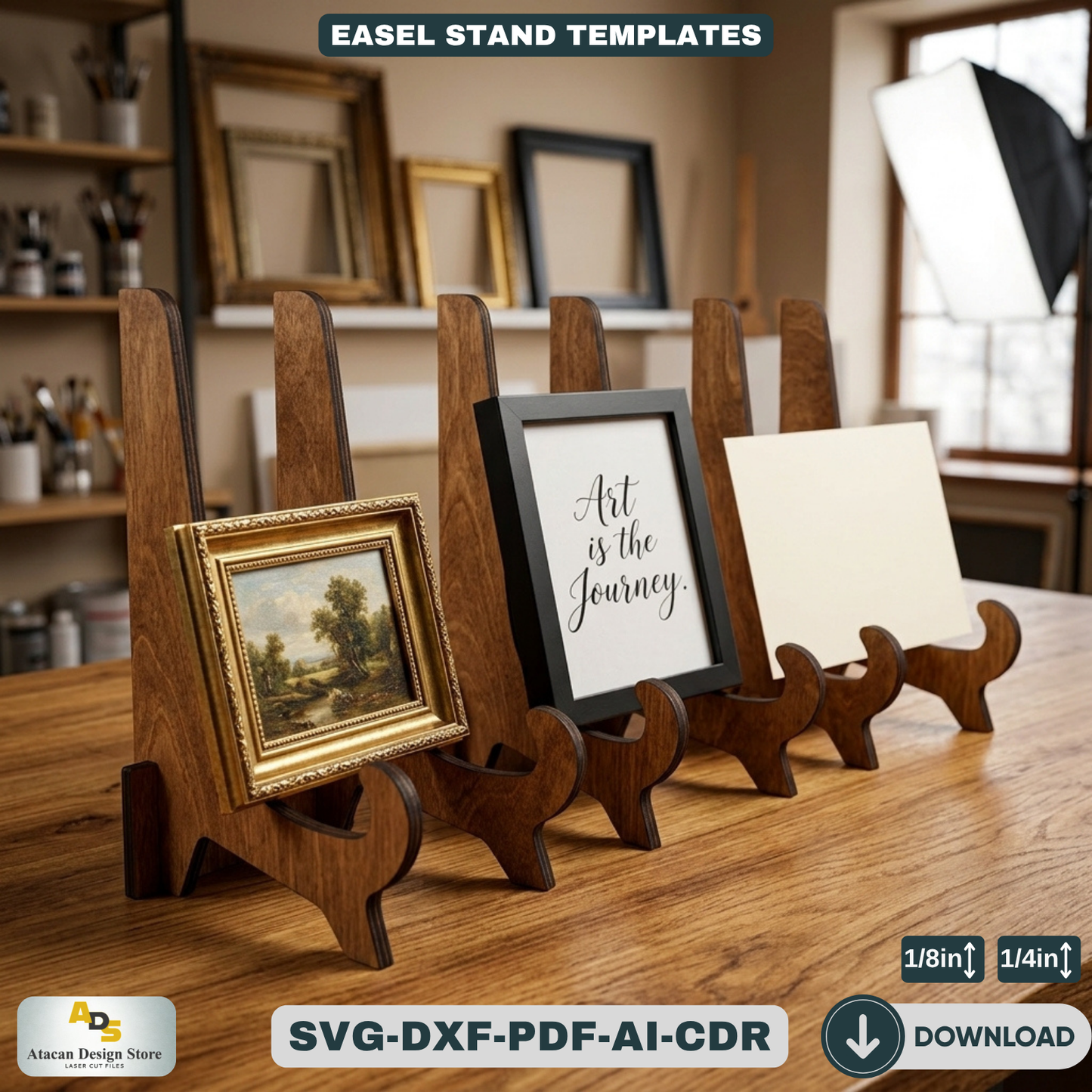 Elegant LaserCut Easel Stand Bundle for Displays - Craft Show Easel, Art Display Stands 088