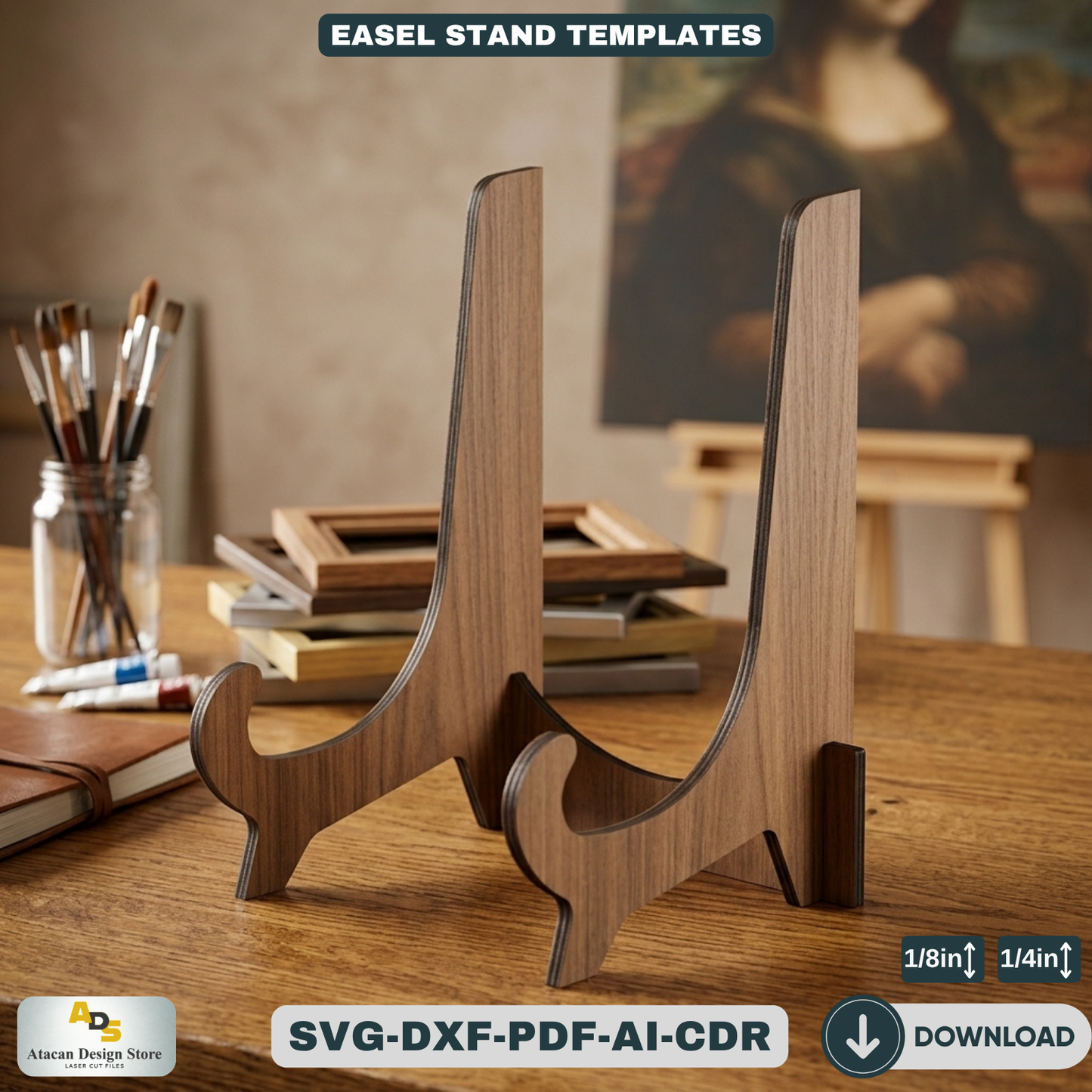Elegant LaserCut Easel Stand Bundle for Displays - Craft Show Easel, Art Display Stands 088