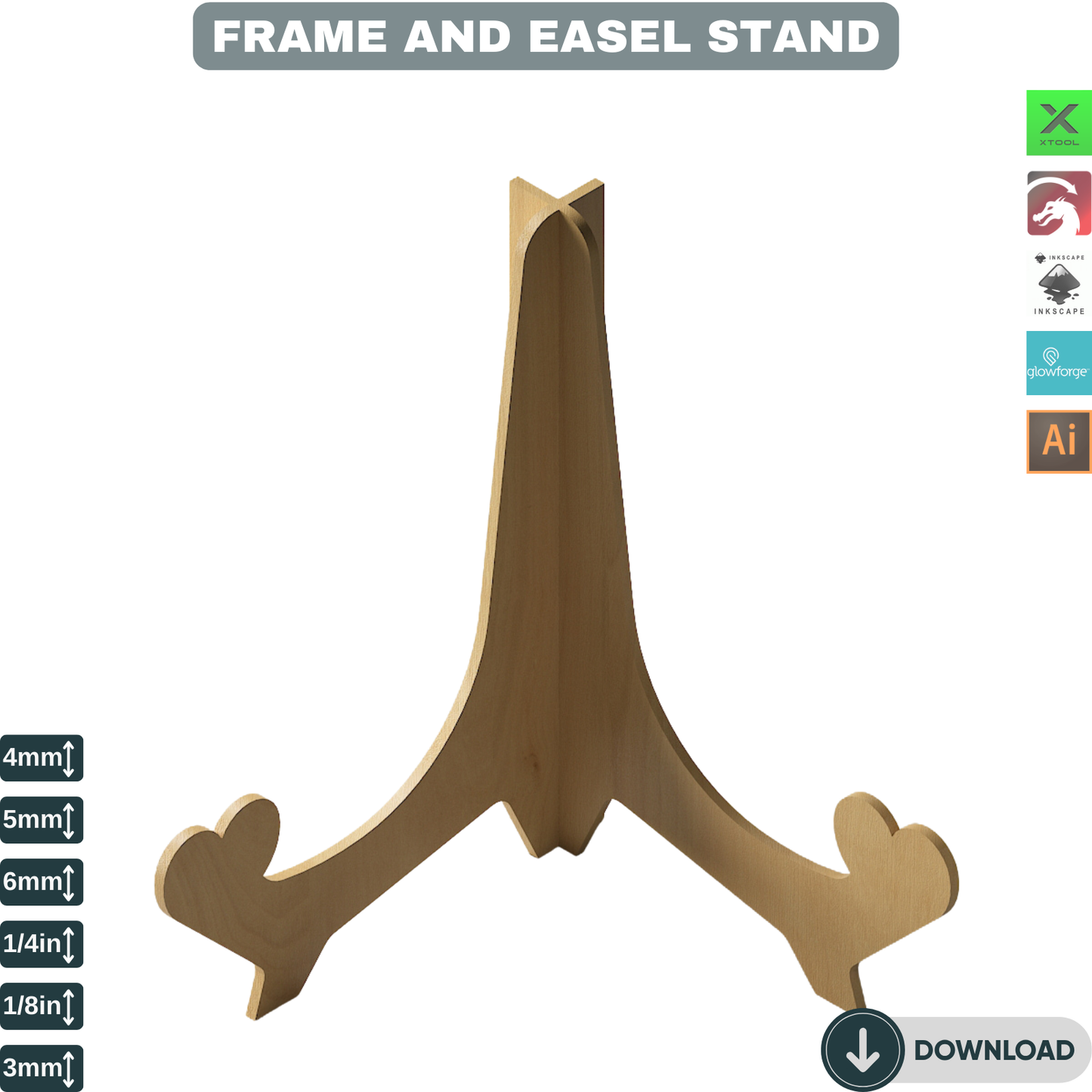 Photo frame and Easel Stand / Child metrica / Baby Announcement  / Birth Details Laser cut files SVG236